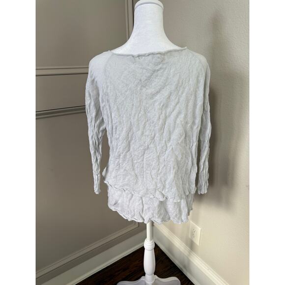 Mj. Watson Gray Pullover Tiered Sweater Sz L 70% Cotton 30% Steel Luxury Knit - Picture 6 of 9